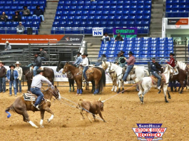 Heeling for Gabe at his first pro rodeo